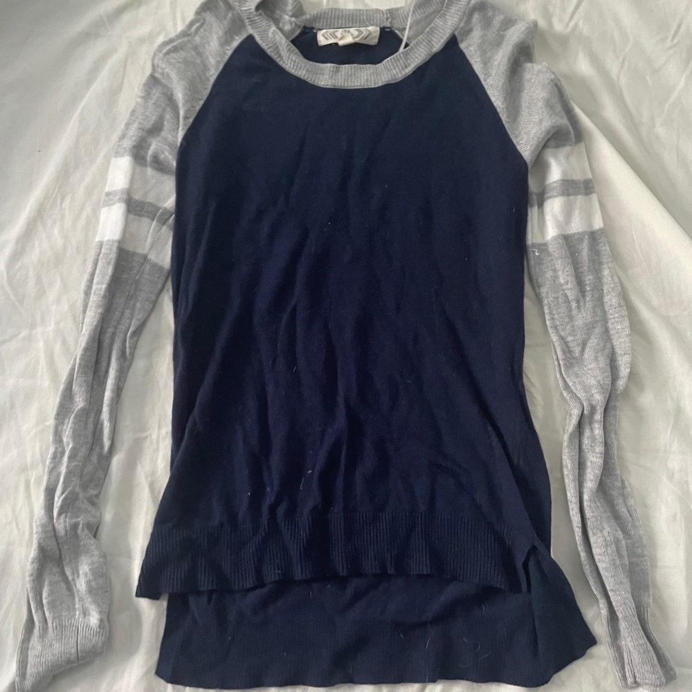 Navy and grey sweater